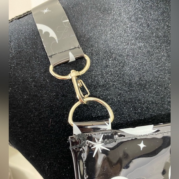 TRICKZ N TREATZ Bat My Lashes Print PVC Vinyl Mini Dress Bat Crescent Moon Black - Picture 7 of 14